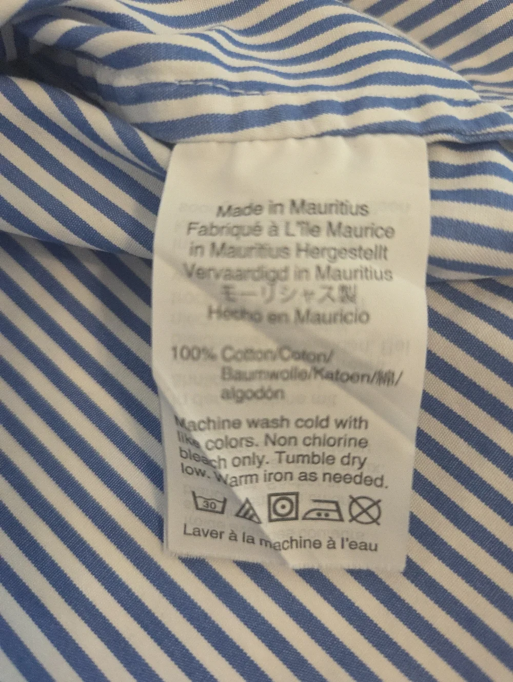 J Crew Mercantile Classic Blue White Stripe Cotton Poplin Shirt Size XL - Picture 6 of 6